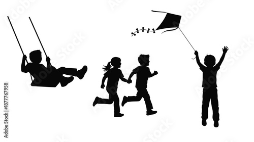 children playing outside on a sunny day with kite