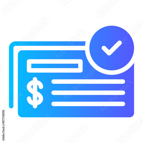 cheque gradient icon