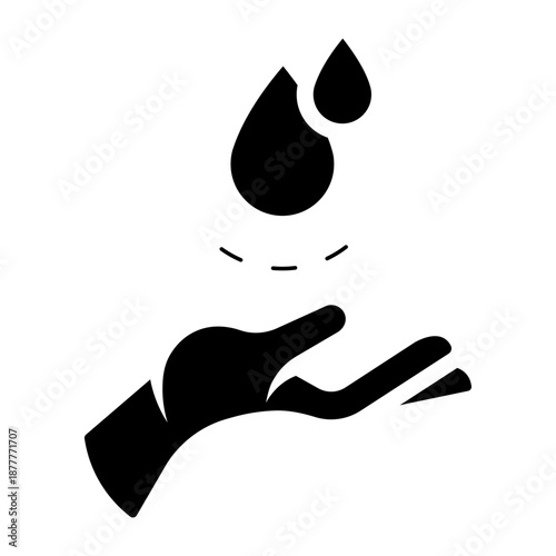 menstruation hand care glyph icon