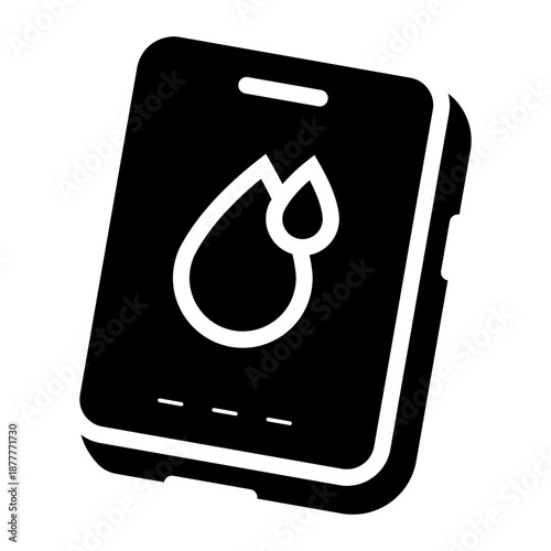 ovulation menstrual app on smartphone glyph icon