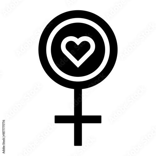 women female symbol with love shape glyph icon
