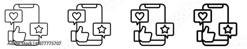Social Media Engagement Icon Set Different Style Collection