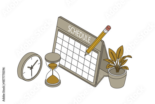 Work Schedule Management Illustration