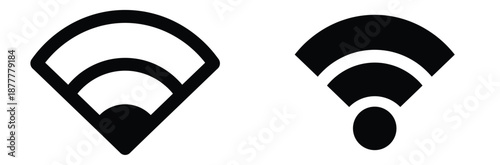 WiFi signal icons for connectivity and internet access,Wifi signal strength icons in black and grey. Four versions represent weak to strong levels. Simple design for technology and connection
