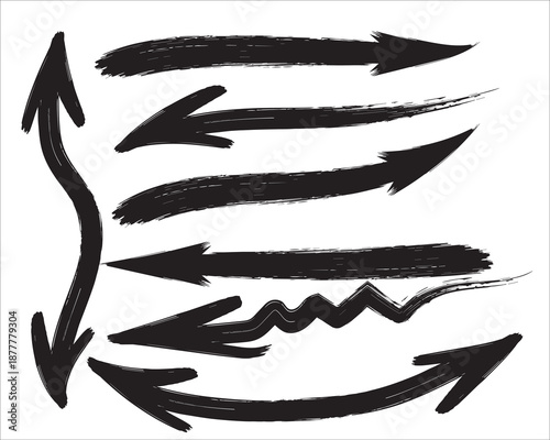 A collection of black arrows pointing in various directions