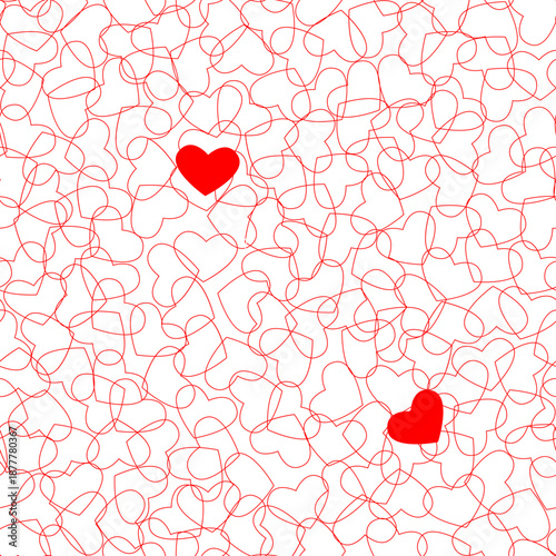 Pink hearts seamless girlish overlay background. Suitble for prints, wrapping and backgrounds Vector pattern