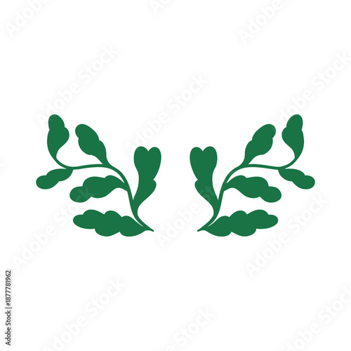 Plant icon on a light background. Design element for your project. Hand-drawn vector illustration, printable template.
