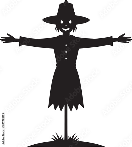  Minimal Farm Scarecrow Vector Illustration
