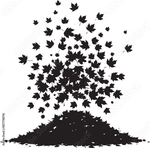  Garden Autumn Leaves Pile Vector Illustration