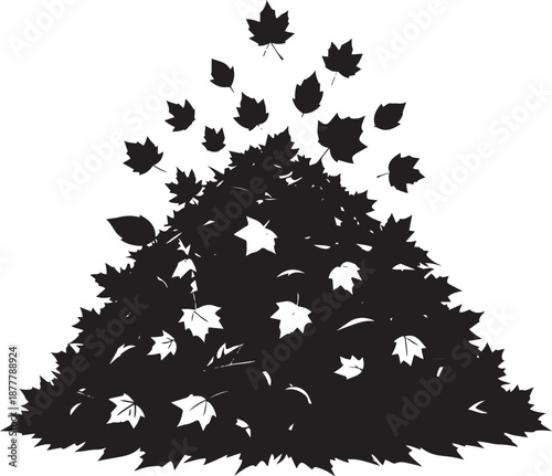  Garden Autumn Leaves Pile Vector Illustration