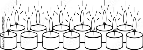 Burning Tea Lights Illustration