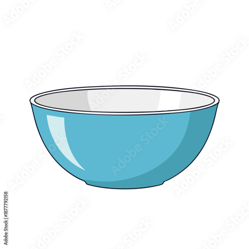 Blue Ceramic Bowl Illustration