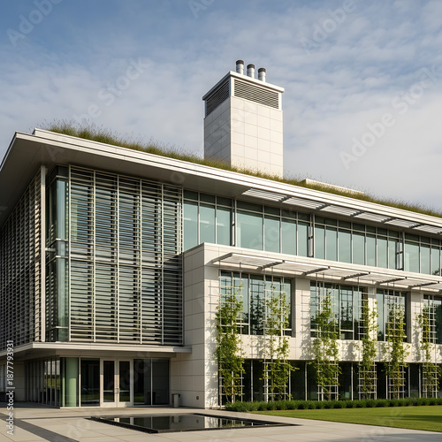 Bulding  with brise soleil 