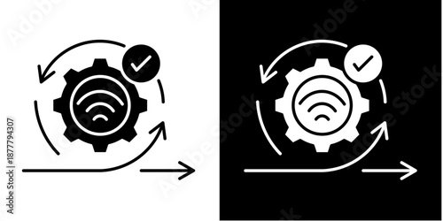 Agile Process  Icon Set White Glyph Style Collection