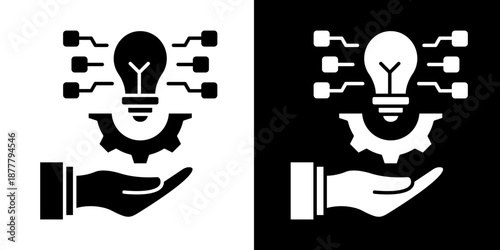 Technology Adoption  Icon Set White Glyph Style Collection