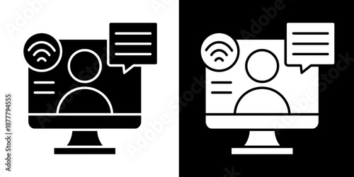 Digital Workplace  Icon Set White Glyph Style Collection