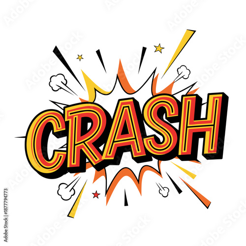 Comic Book Style CRASH Word Art.