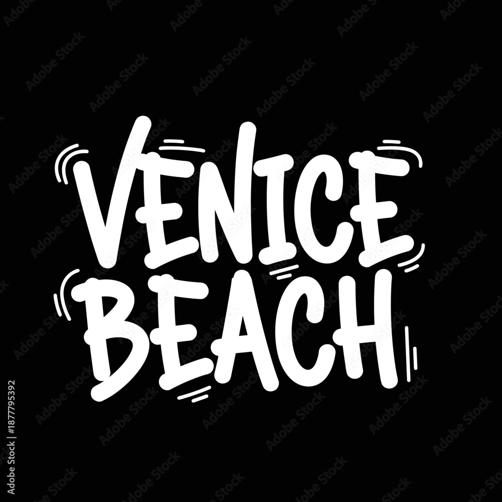 Obraz premium Venice Beach Hand Drawn Typography Design.