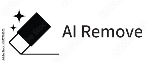 AI Eraser tool Icon vector. Ai remover icon. Erase vector icon in modern style, Icon indicating AI smart remove. Vector illustration. 