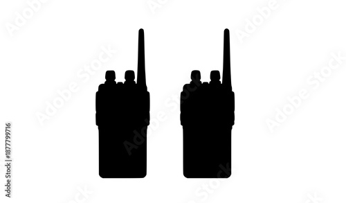 Security guard walkie talkie radio icon vector for safety and communication design