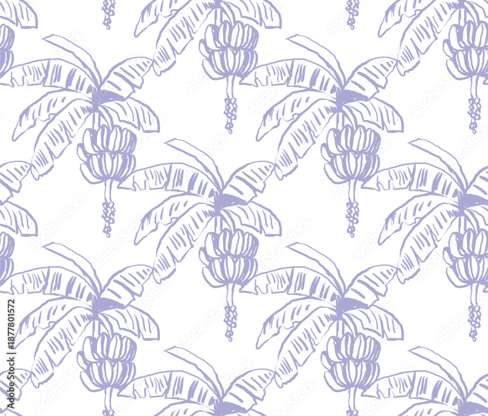 Fototapeta premium Banana Seamless Print Patterns Graphic Design. Banana tree pattern design. summer Tropical print. Botanical summer graphics. print design. tee shirt sweatshirt design.