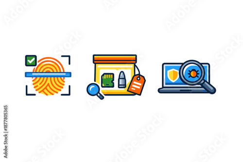 Digital Forensics and Security Icons