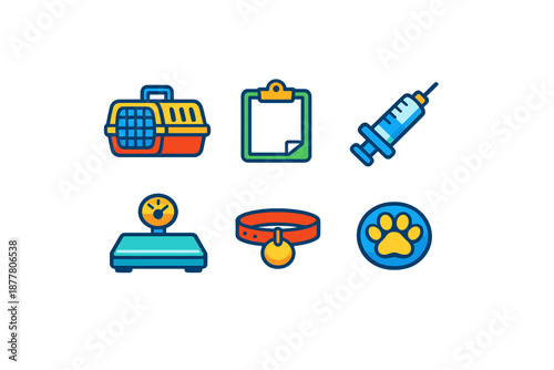 Veterinary icons set