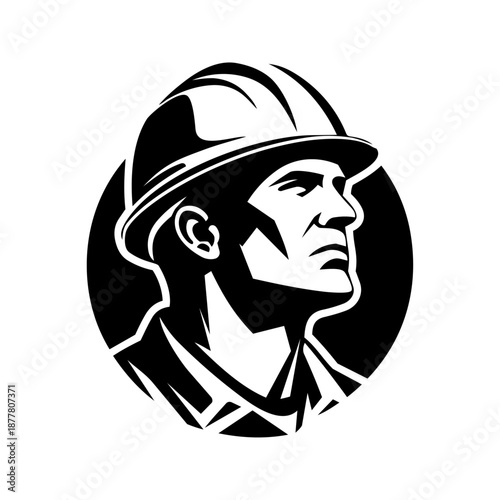 Bold abstract emblem suggesting craftsmanship, skilled labor, and professional trade expertise.