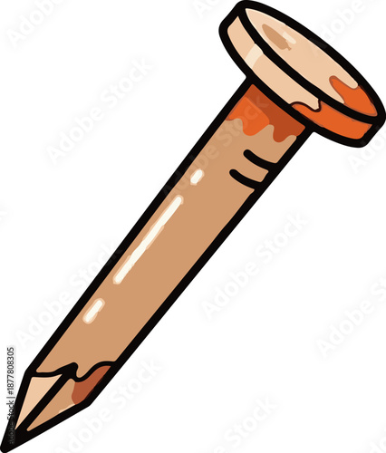 A stylized, cartoonish drawing of a single wooden pencil, with a pointed tip and a flat eraser