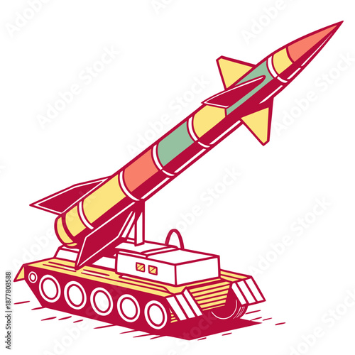 Illustrated military rocket launcher
