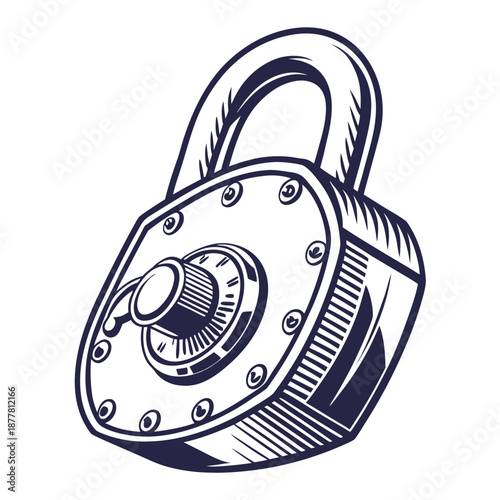 Vintage padlock illustration