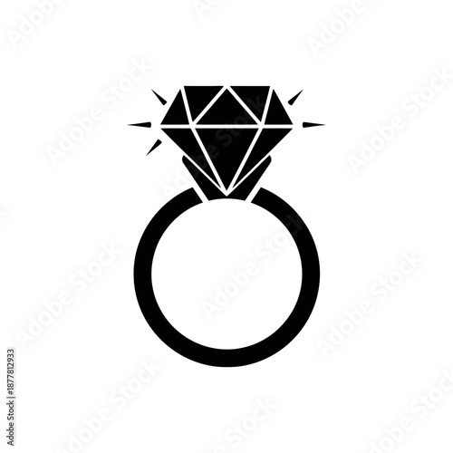 diamond engagement ring vector illustration icon jewelry design shiny round