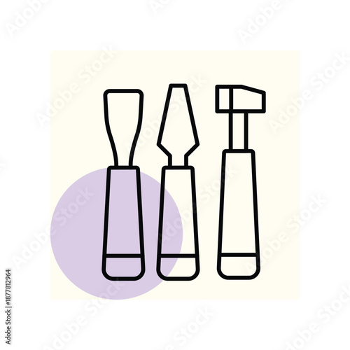 Sculpting Tool vector, pixel perfect, illustrator file 
