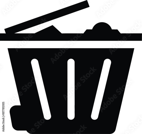 Waste Management Logo Black Skip Bin Glyph