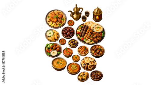 3D Ramadan Food Flat Lay