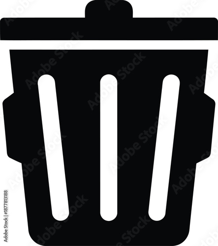 Clean Skip Bin Silhouette Logo Black Glyph Design