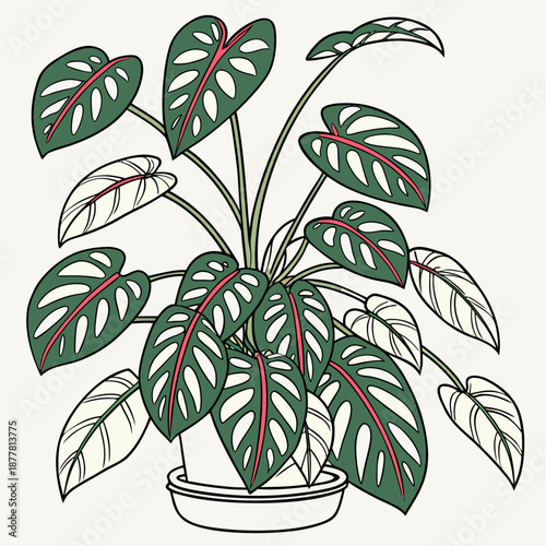 Illustrated potted plant