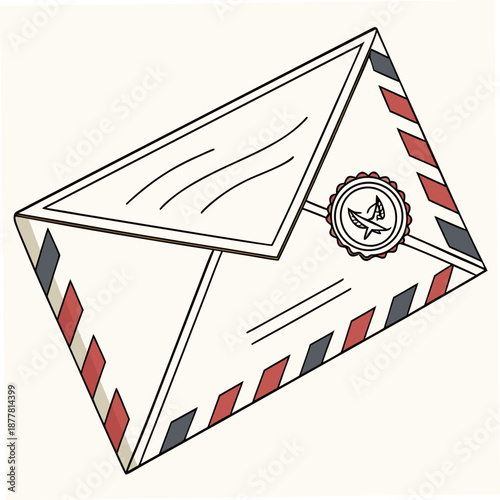 Illustrated airmail envelope