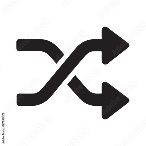 Arrow Shuffle Icon – Flat Vector Illustration for Web & Mobile Apps