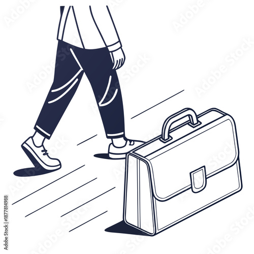 Business professional walking with briefcase