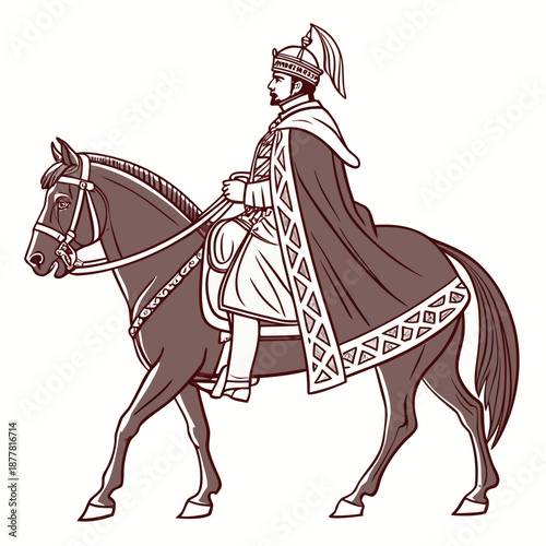 Royal horse rider in ceremonial clothing 2