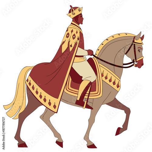 Royal horse rider in ceremonial clothing 4