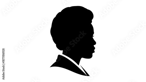 Silhouette of a man in profile view.