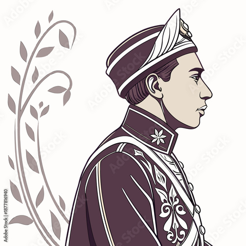 Royal heritage rider wearing embroidered uniform and hat 1