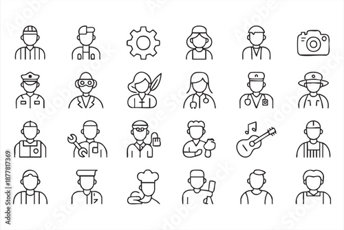 Professional People Line Icons for UI Kits, Web Dashboards, HR Platforms