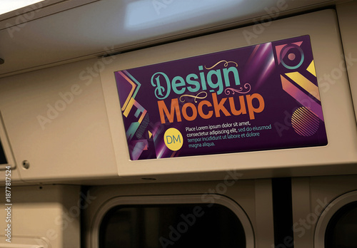 Advertising Mockup Train Public Transport Screen