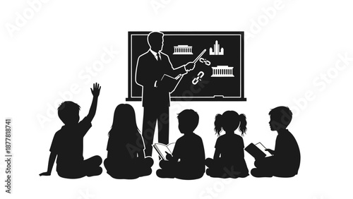 Teacher Educating Children in Classroom Setting.