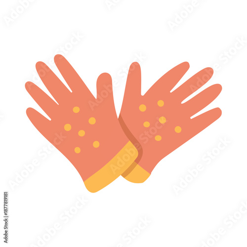 Protective gloves illustration highlighting hand safety, allergy prevention, and household cleaning topics for health and hygiene guides.