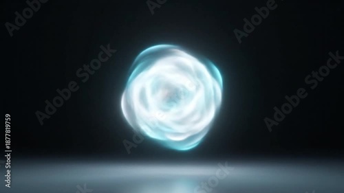 Wallpaper Mural Mystical glowing blue orb hovering in darkness with luminous swirl and energy. Torontodigital.ca