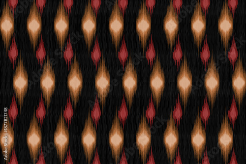 colorful Ikat aztec boho culture fabric textile decoration